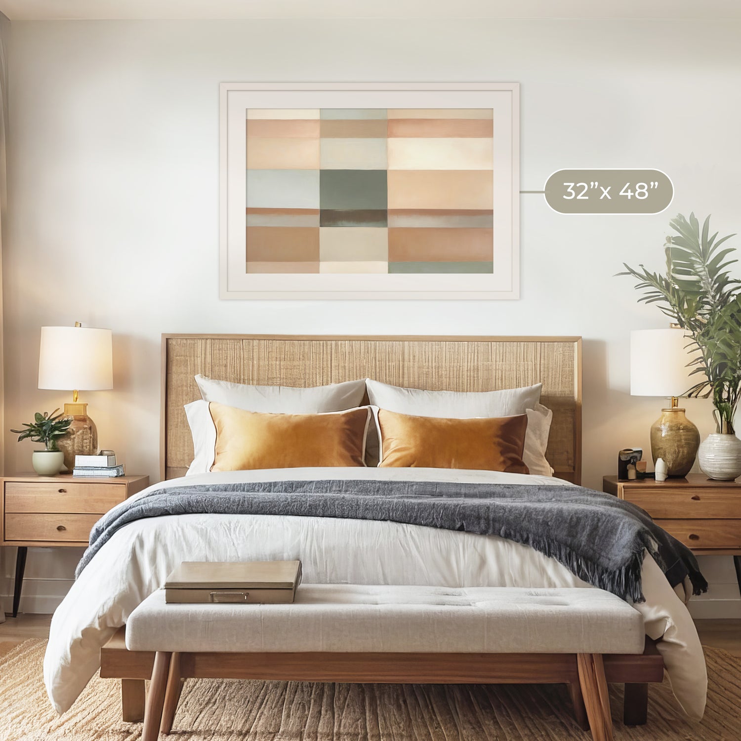 Mid-Century Package - Bedroom Art D 1x.10 - Sage and Rose Prints