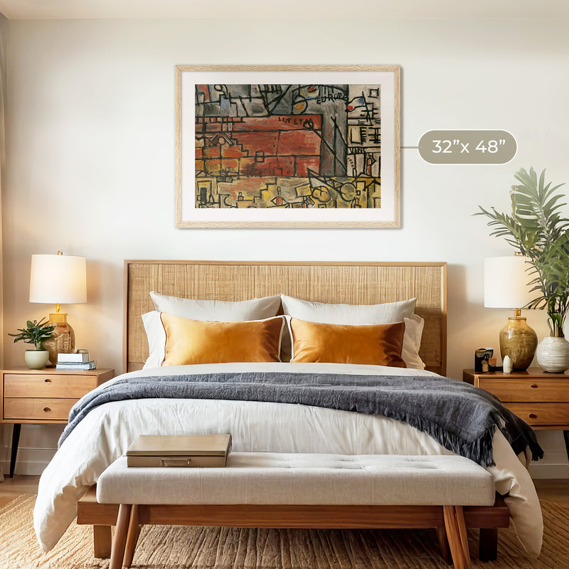 Abstract Geometric City Print - Sage and Rose Prints