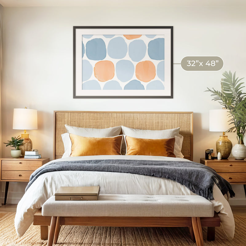 Steel Blue and Light Orange Print - Sage and Rose Prints