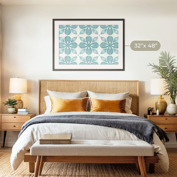 Eucalyptus Blue Tile Pattern - Sage and Rose Prints