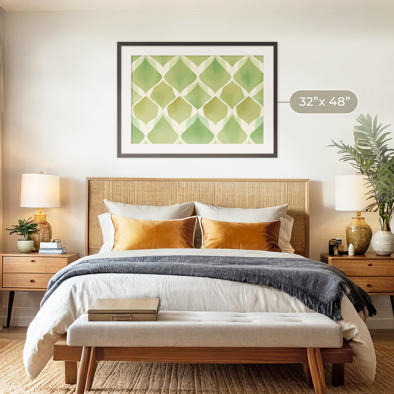 Bright Green Pattern Print - Sage and Rose Prints