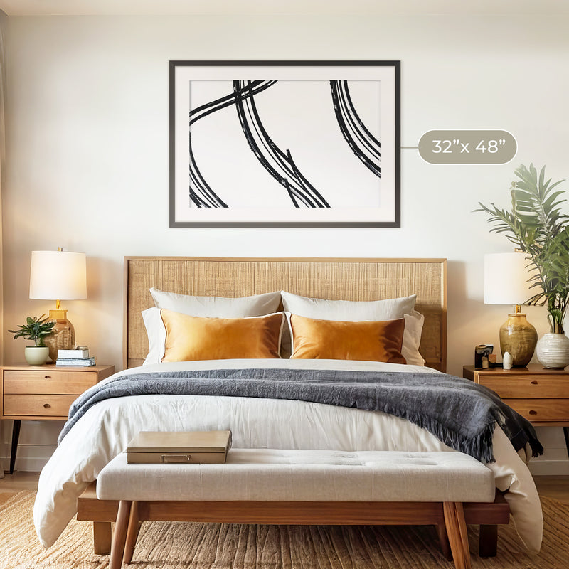Black and White Abstract Print - Sage and Rose Prints