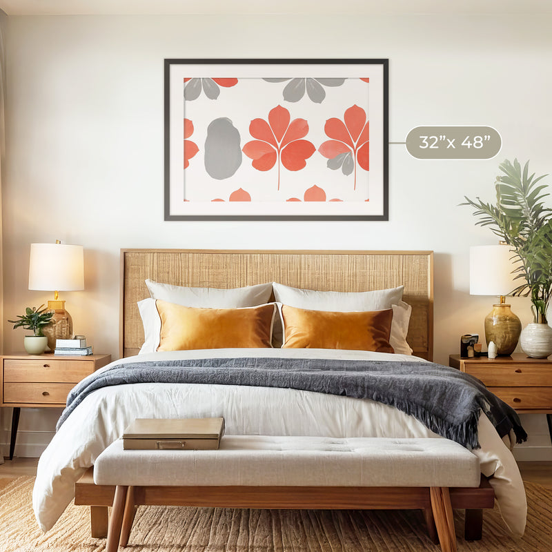 Coral Color Floral Pattern - Sage and Rose Prints