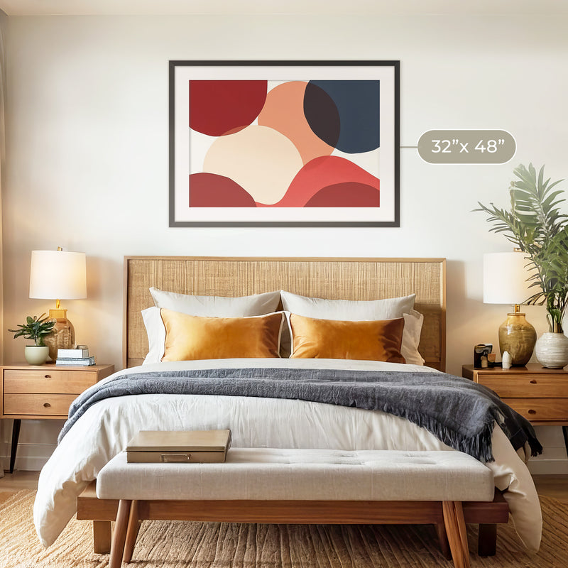 Deep Red Modern Art - Sage and Rose Prints