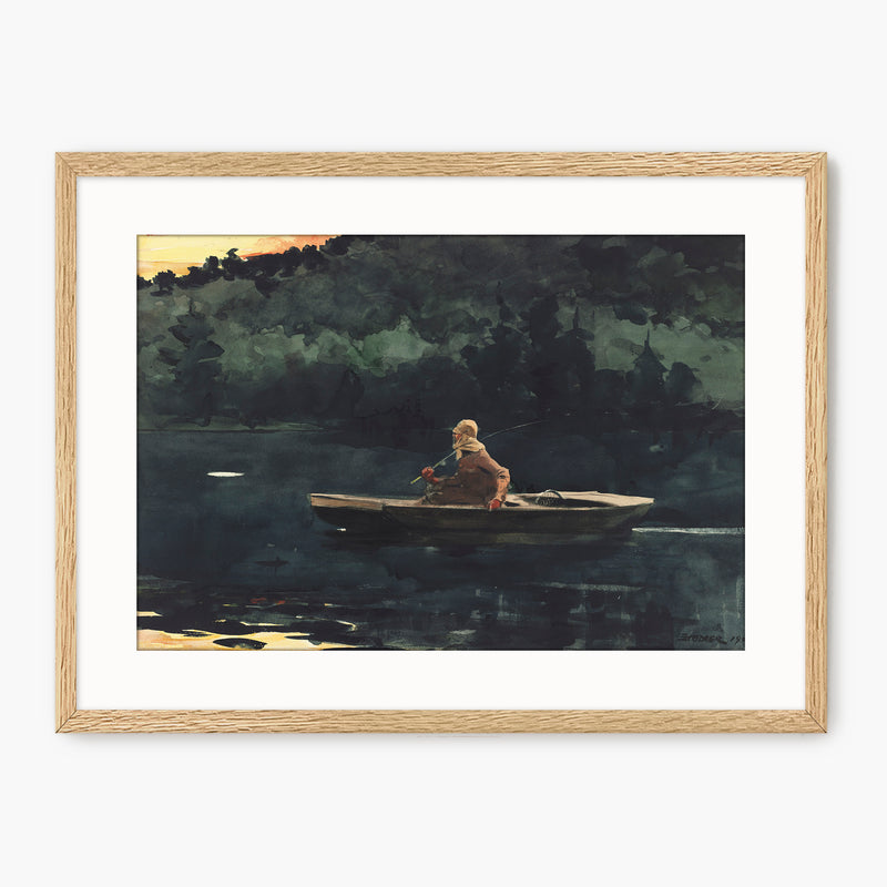 The Rise: Fishing Watercolor by Winslow Homer