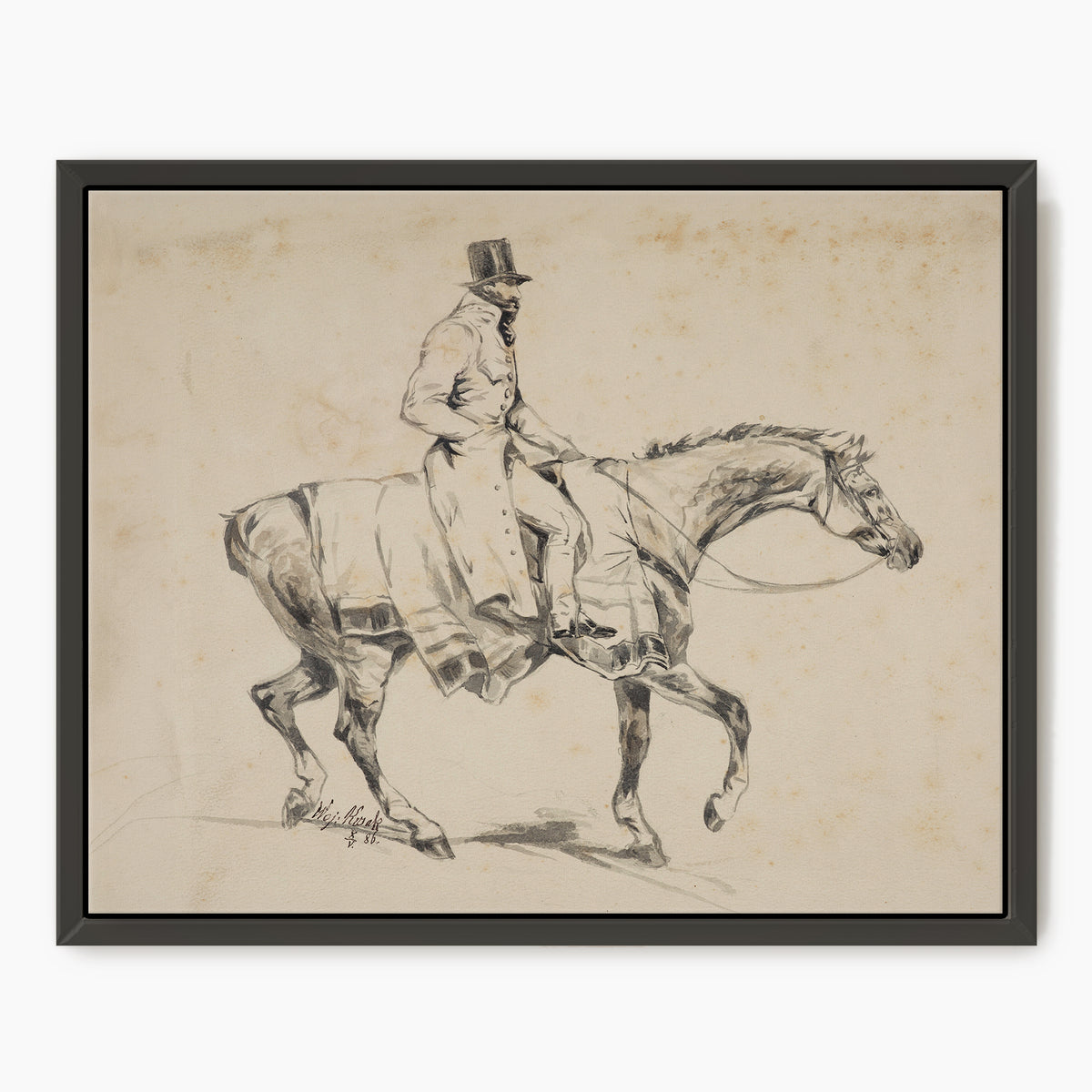 Vintage Horse and Rider Illustration