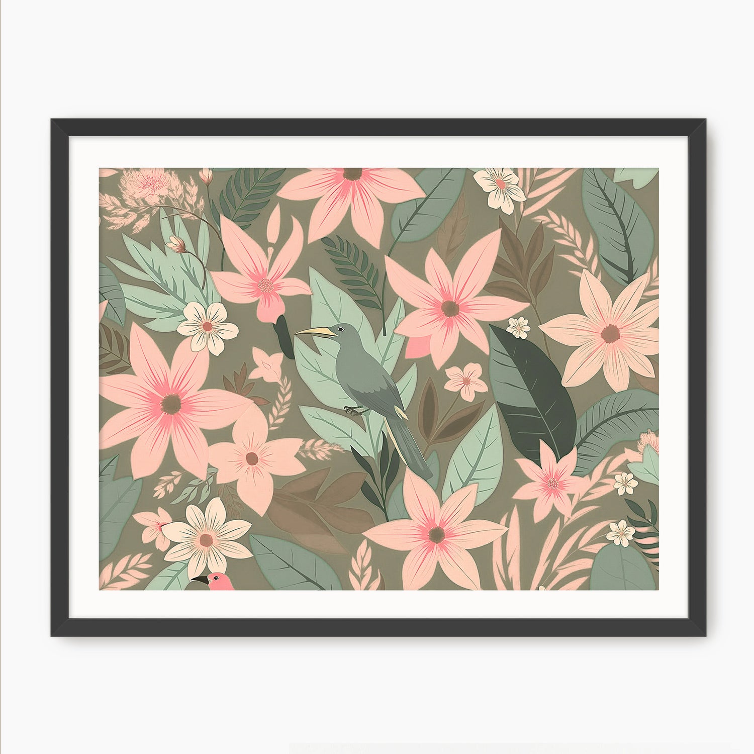 Birdsong Botanical Print - Sage and Rose Prints