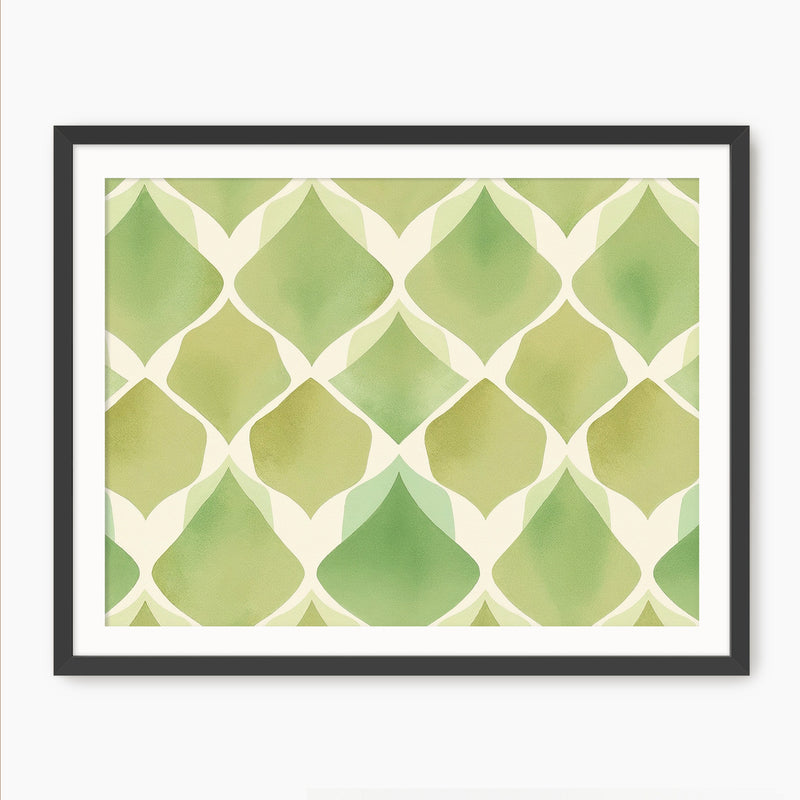 Bright Green Pattern Print - Sage and Rose Prints