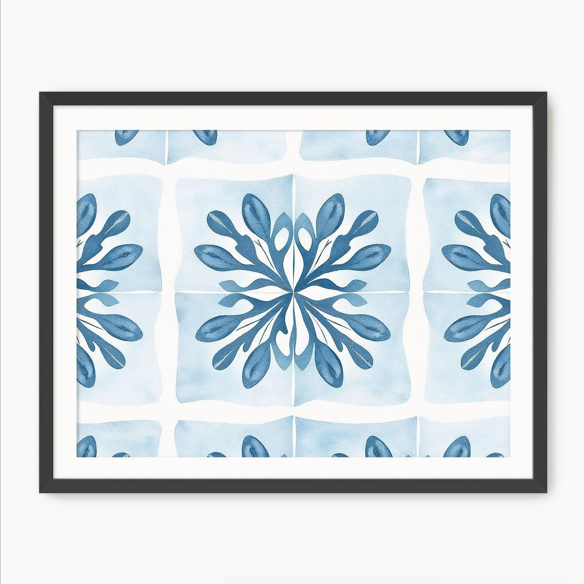 Muted Mediterranean Blue Pattern - Sage and Rose Prints