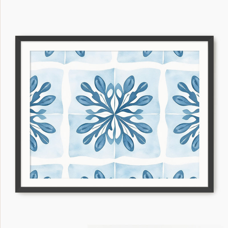 Muted Mediterranean Blue Pattern - Sage and Rose Prints