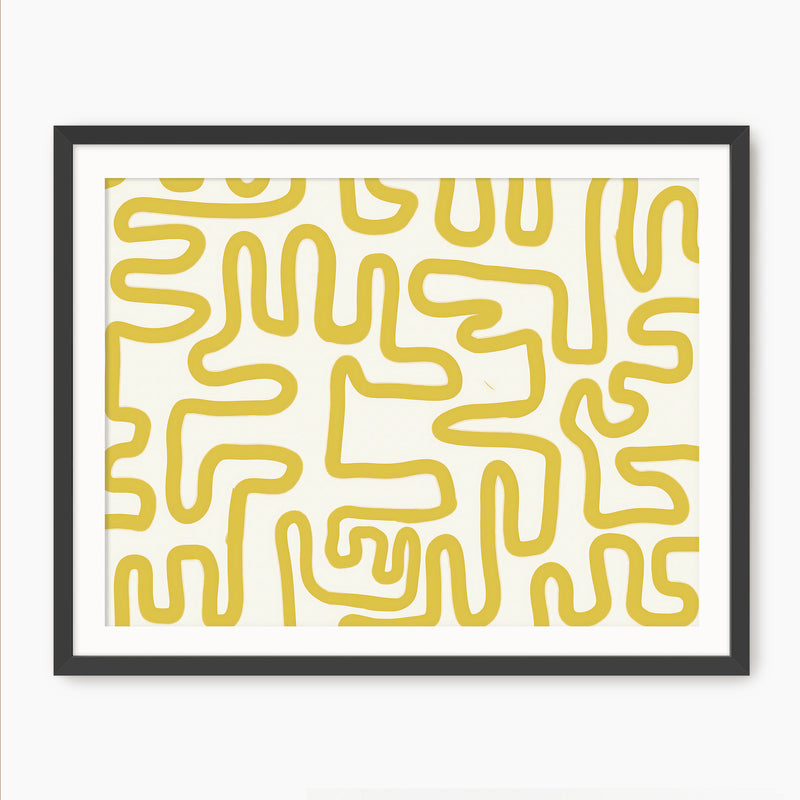 Yellow Organic Maze Print - Sage and Rose Prints