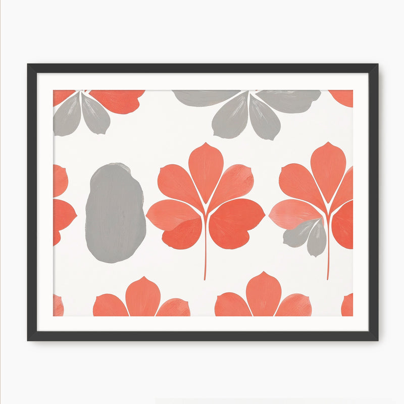 Coral Color Floral Pattern - Sage and Rose Prints