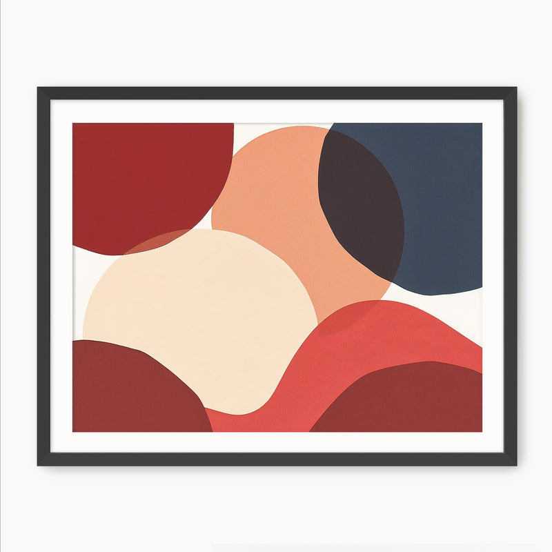 Deep Red Modern Art - Sage and Rose Prints