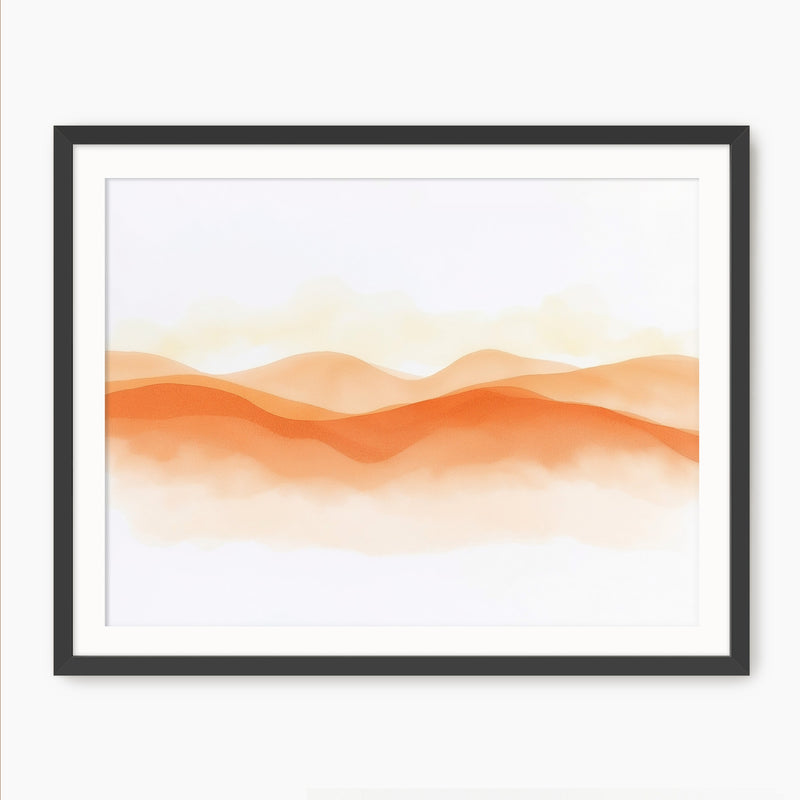 Orange Watercolor Landscape - Sage and Rose Prints