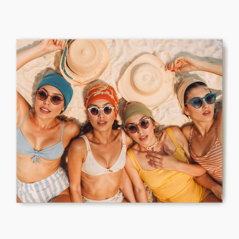 Retro Beach Women Sepia Photo - Sage and Rose Prints