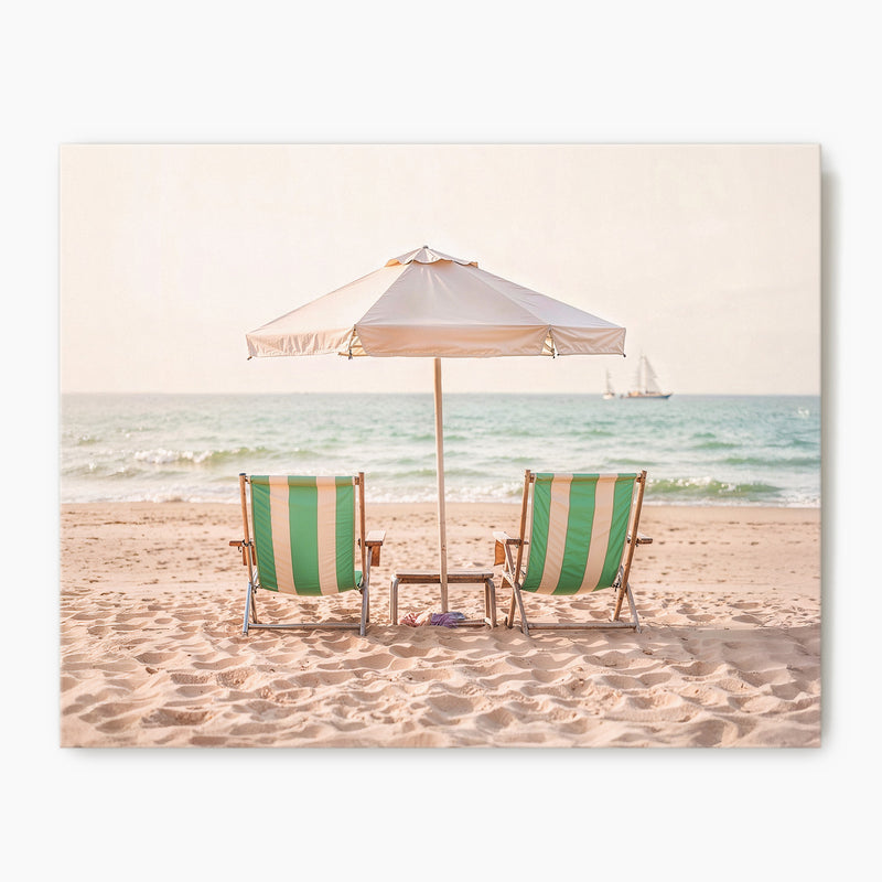 Sepia Beach Chairs - Sage and Rose Prints