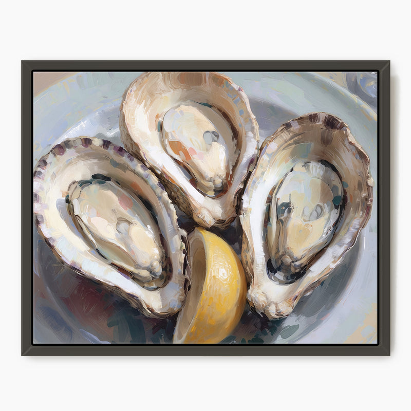 Oysters and Lemon Seafood Painting Print - Sage and Rose Prints