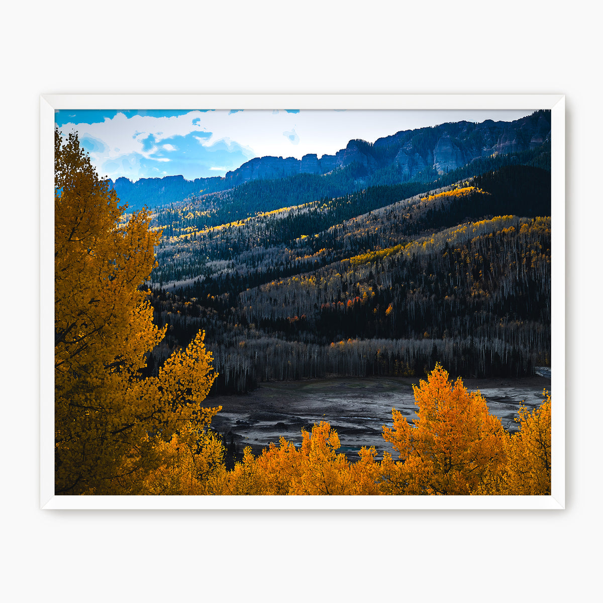 Burnt Orange and Royal Blue Colorado Mountain Photography