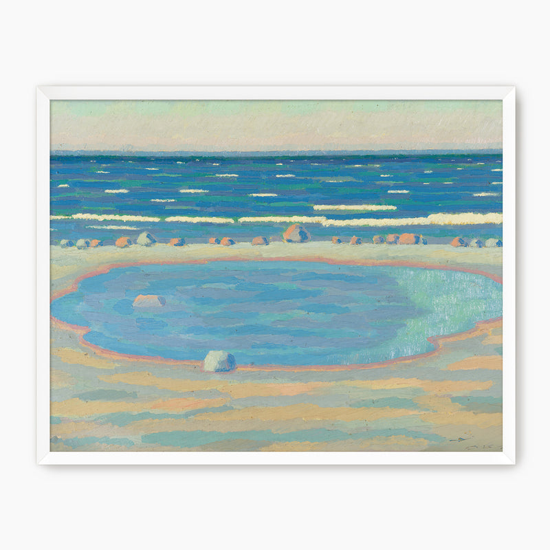 Teal Impressionist Beach Print - Sage and Rose Prints