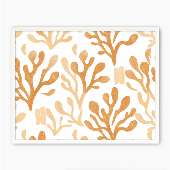 Burnt Orange Seaweed Motif - Sage and Rose Prints