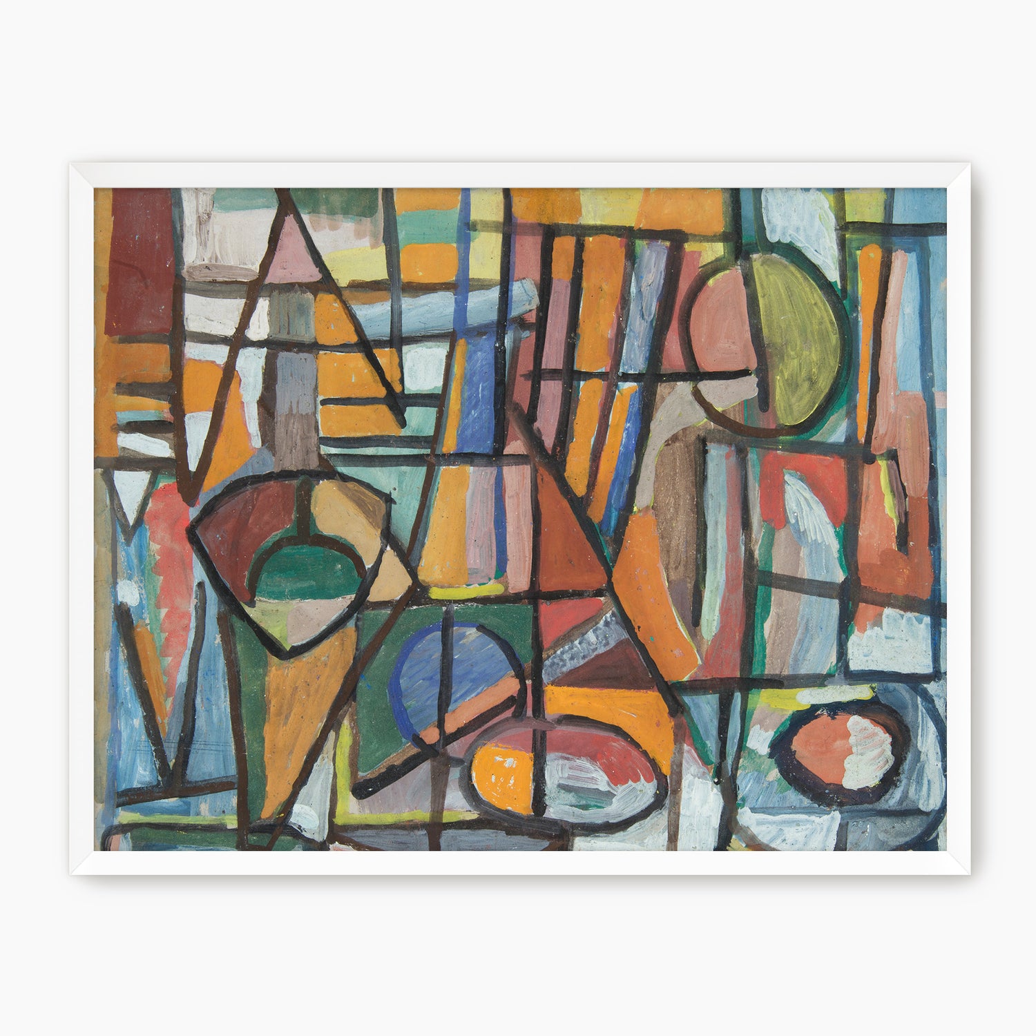 Bright Geometric Abstract Paint - Sage and Rose Prints