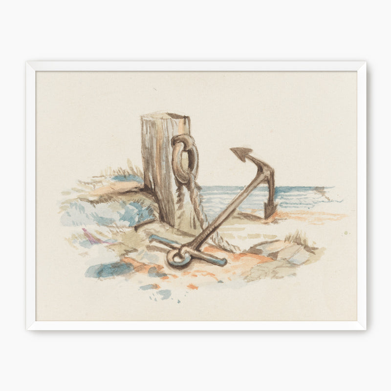 Seaside Anchor Watercolor Print - Sage and Rose Prints