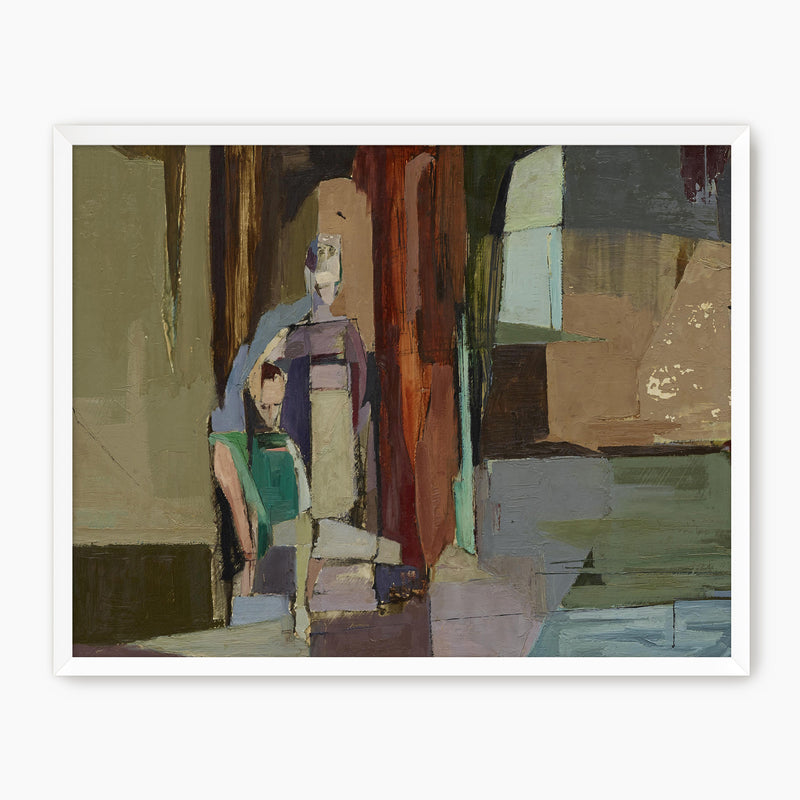 Moody Cubist Portrait - Sage and Rose Prints