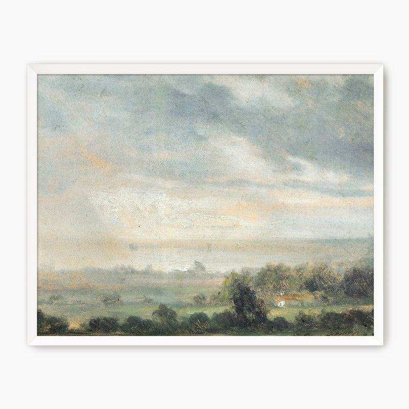 Vintage Old Masters Sky Painting - Sage and Rose Prints