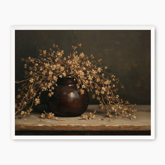 AK-05 - Vintage Vase Still Life with Dried Grass Bouquet - Sage and Rose Prints