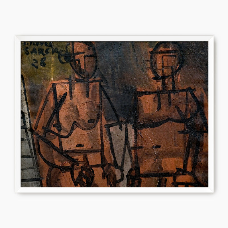 Dark Modern Abstract Portraits - Sage and Rose Prints