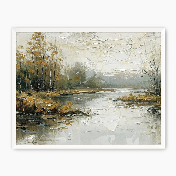 43 Moody Impressionist Marsh Painting Print - Sage and Rose Prints