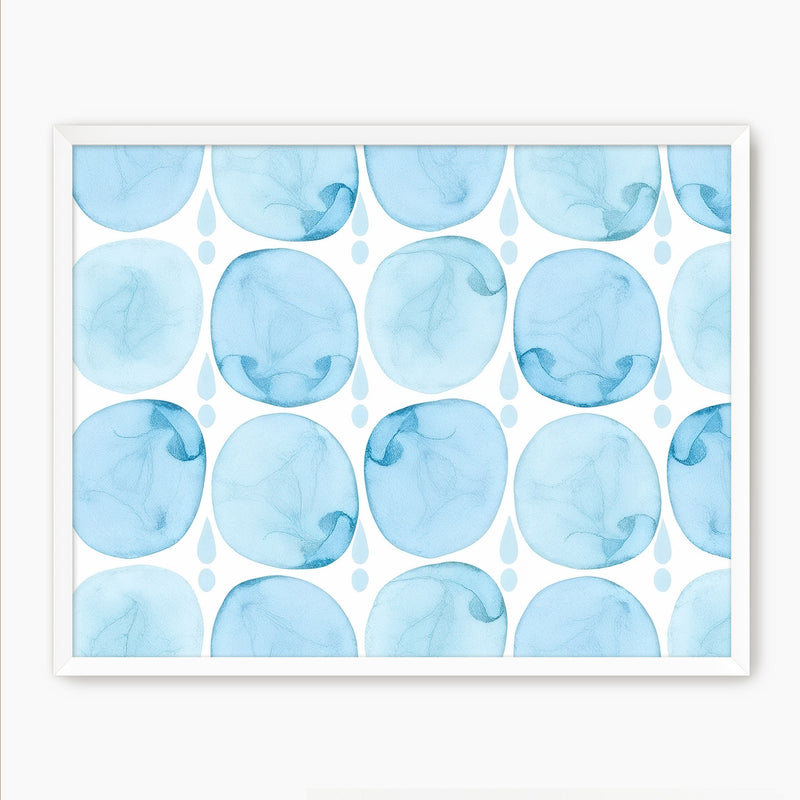 Organic Light Blue Print - Sage and Rose Prints