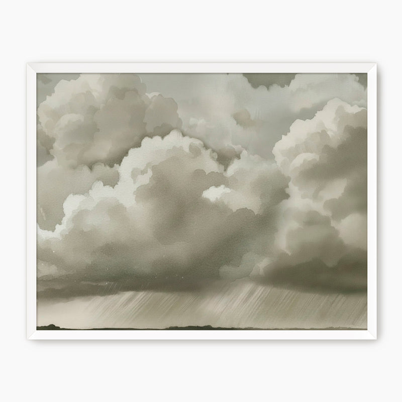 42-Rain Clouds on the Horizon Watercolor - Sage and Rose Prints