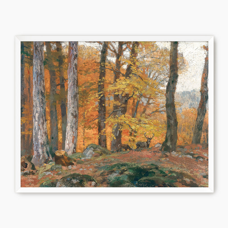 Forest Glade with Deer - Sage and Rose Prints