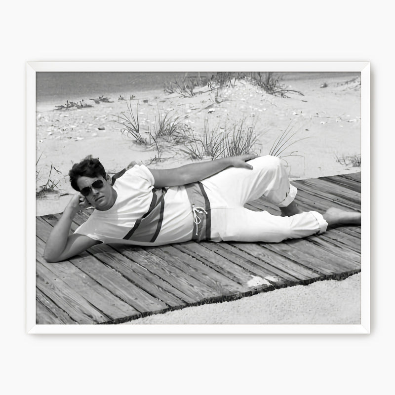 Lounging on the Beach Old Photograph - Sage and Rose Prints