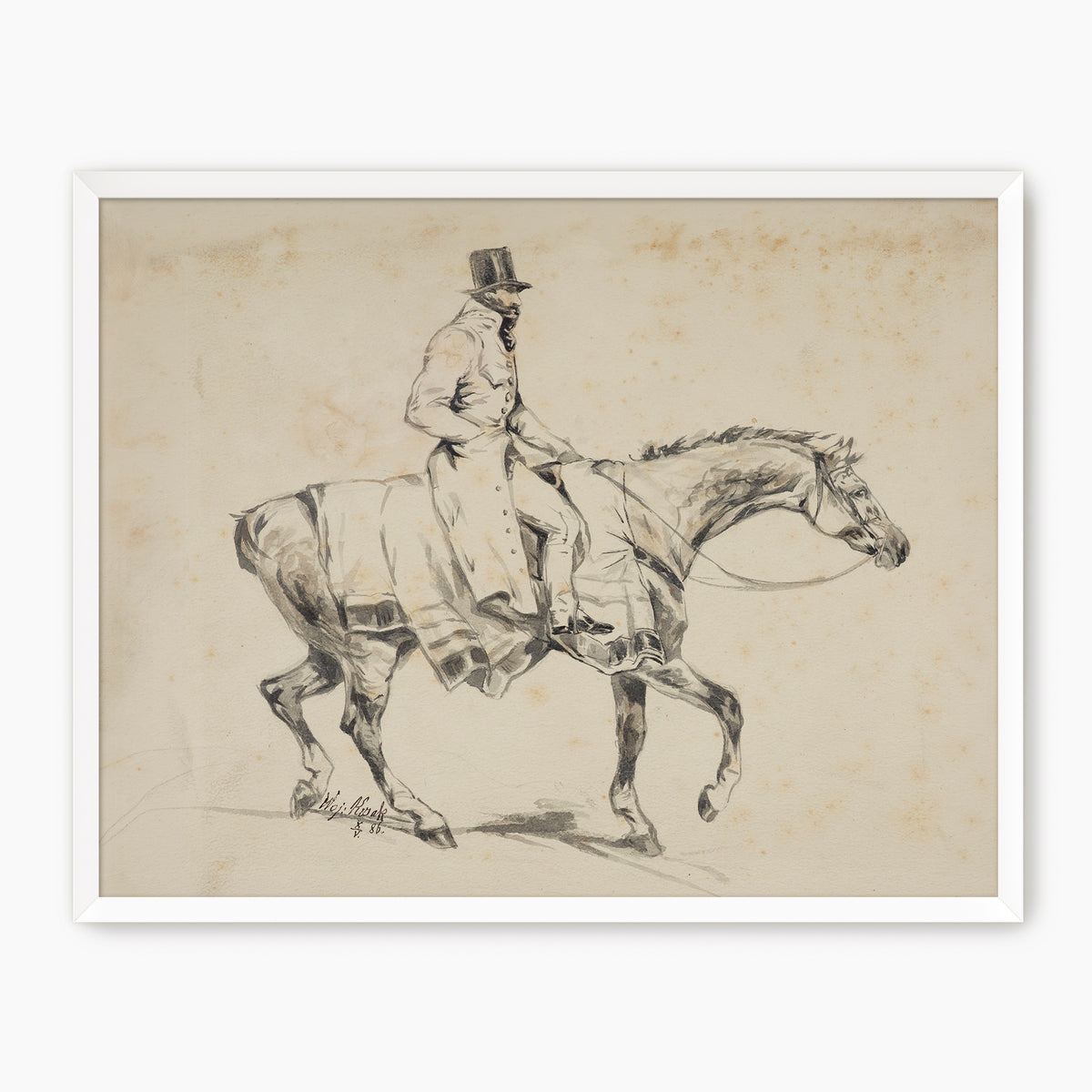 Vintage Horse and Rider Illustration