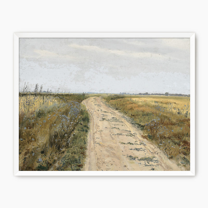 Impressionist Country Road - Sage and Rose Prints
