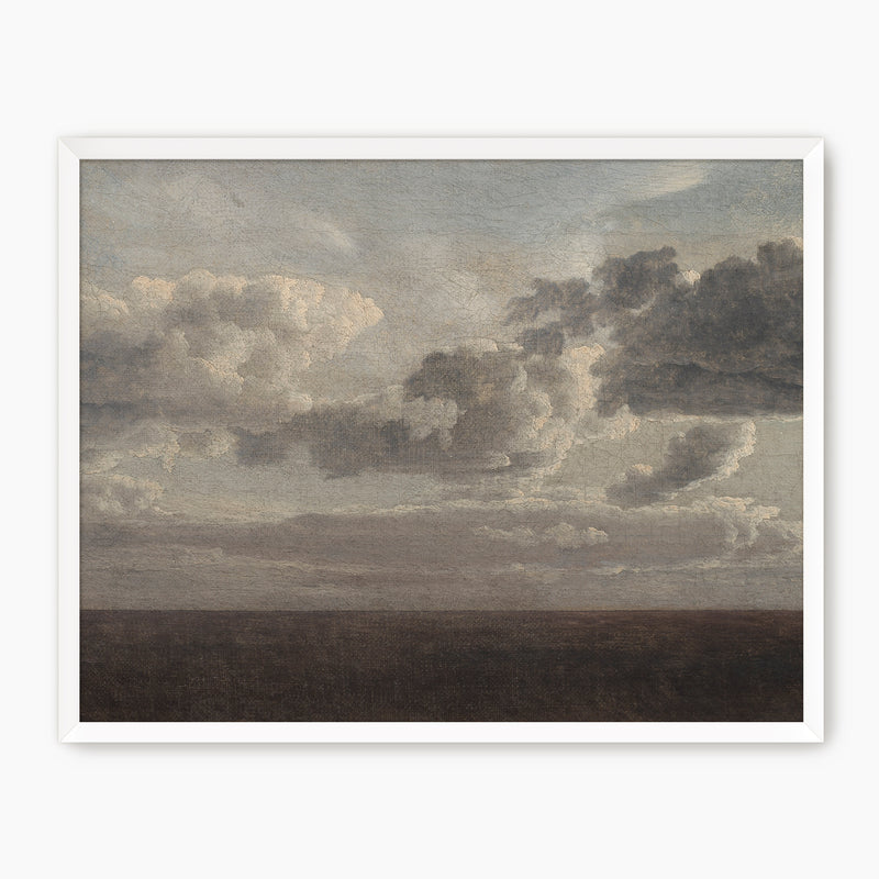 AK-49- Vintage Old Masters Cloudy Sky Landscape - Sage and Rose Prints