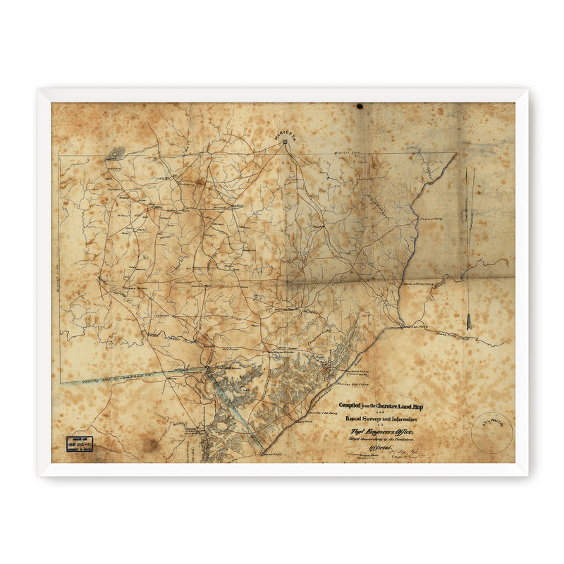 Historic Sepia Map of Cobb County, Georgia - Sage and Rose Prints