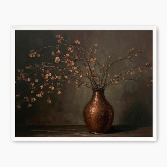 AK-44-Moody Wabi Sabi Copper Vase - Sage and Rose Prints