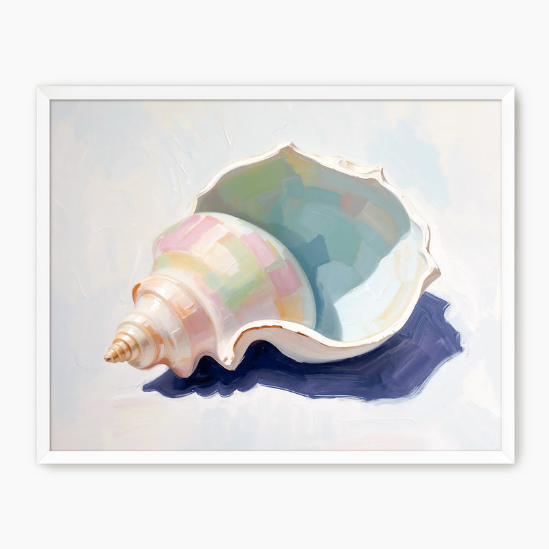 Pastel Conch Shell Painting Print - Sage and Rose Prints