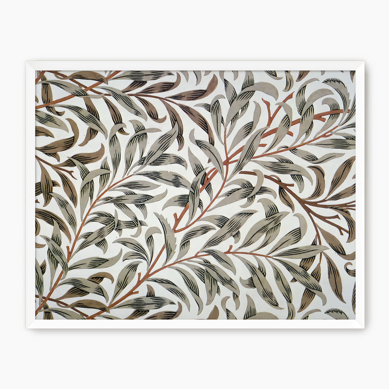 Olive Green Leaves Pattern Print - Sage and Rose Prints