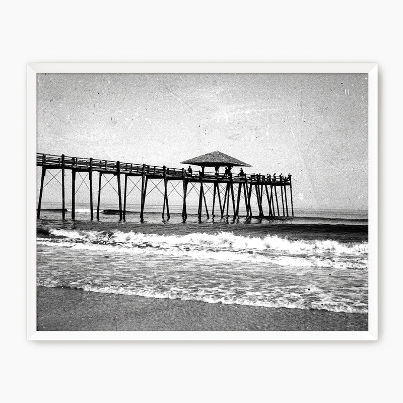 Jacksonville Pier - Black and White Photo - Sage and Rose Prints