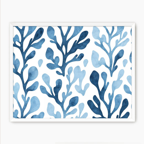 Coastal Blue Seaweed Motif - Sage and Rose Prints