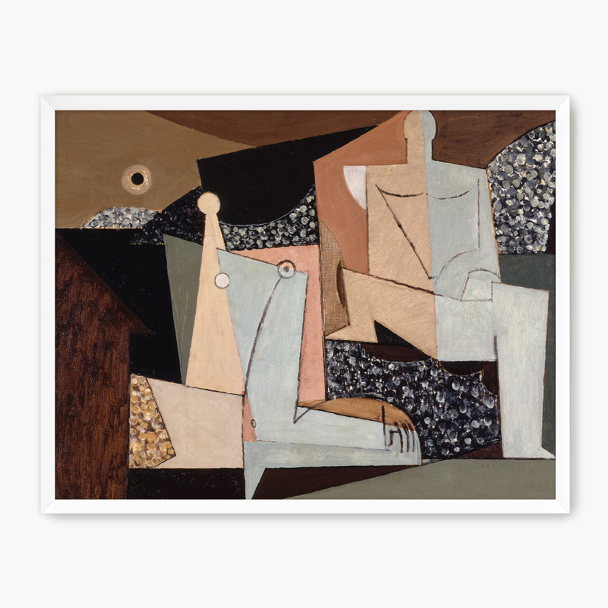 Tan and Grey Cubist Couple - Sage and Rose Prints