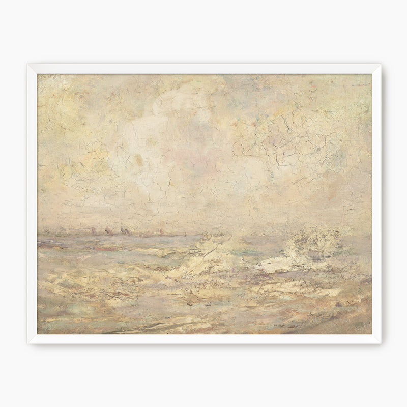 Muted Tan Seascape - Sage and Rose Prints
