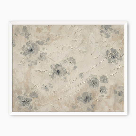 AK-50- Abstract Textured Flower Painting Print - Sage and Rose Prints