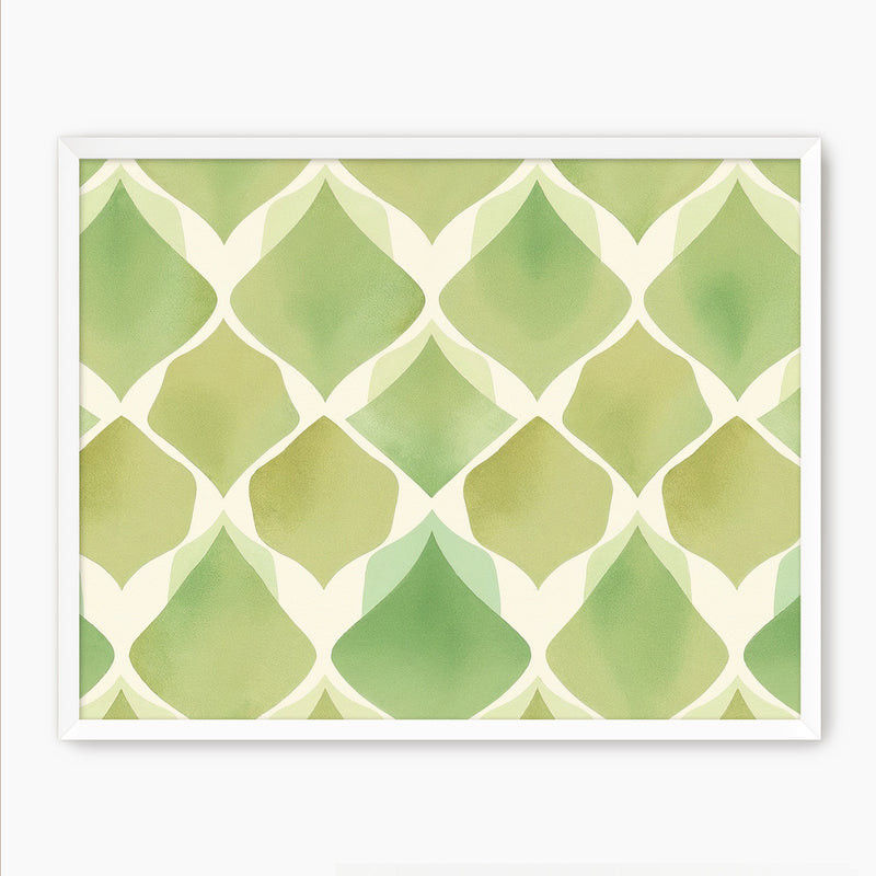 Bright Green Pattern Print - Sage and Rose Prints