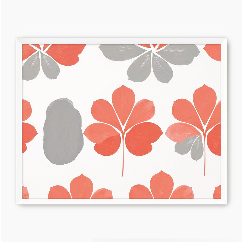 Coral Color Floral Pattern - Sage and Rose Prints
