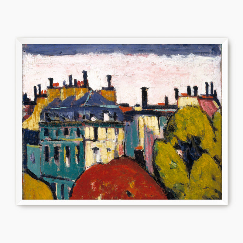 Vibrant French Village Painting - Sage and Rose Prints